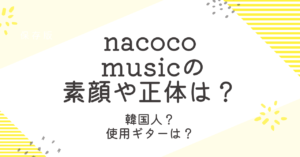 nacoco musicの素顔！正体は韓国人なのかや使用ギターも調査！