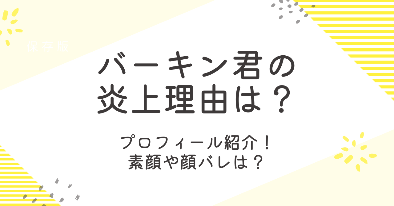 バーキン君の炎上理由は？素顔や本名など何者なのか徹底調査！