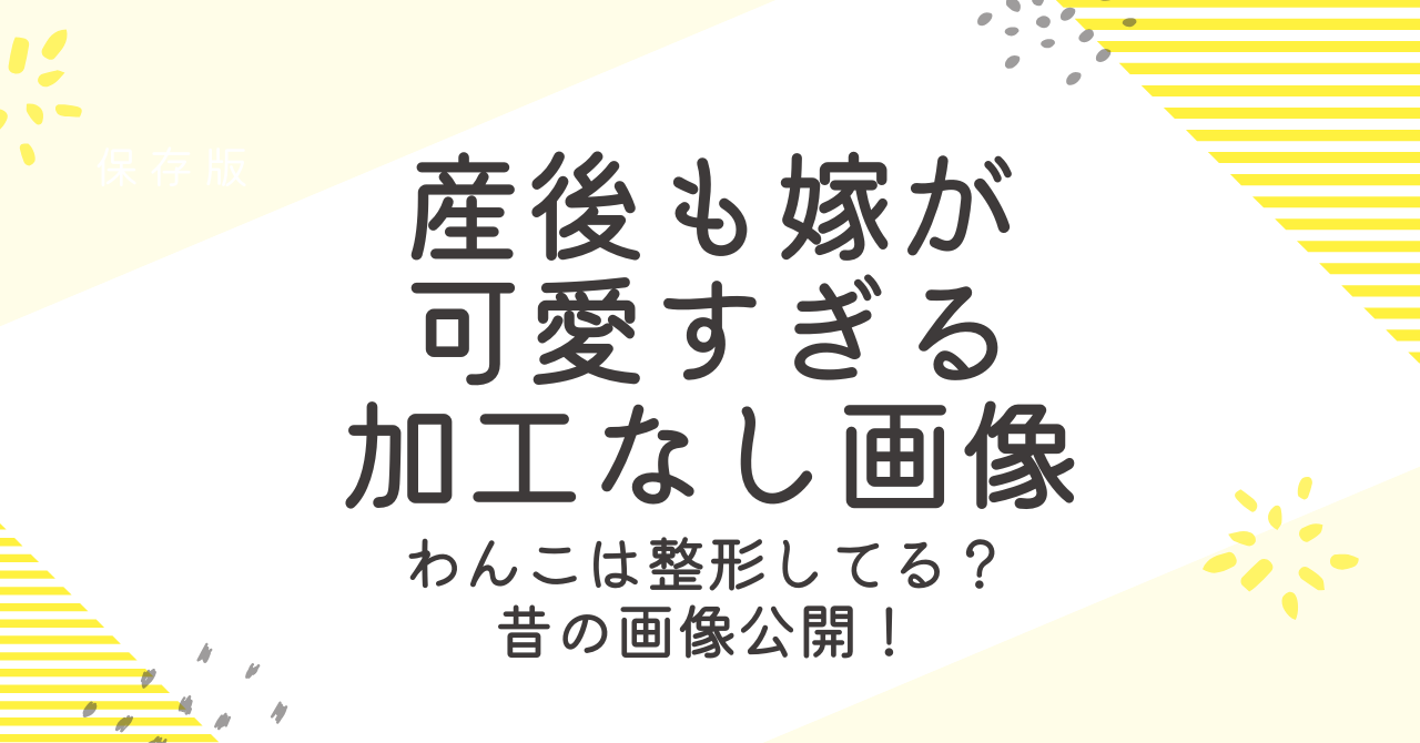 産後も嫁が可愛すぎるの加工なしは？わんこは整形しているか検証！